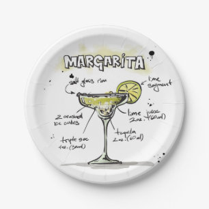 Assiettes En Carton Conception de recette de boissons de margarita