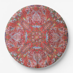 Assiettes En Carton Conception de tissu de style ton bijou Photo