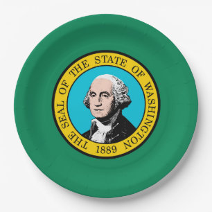 Assiettes En Carton Conception du drapeau de l'État de Washington
