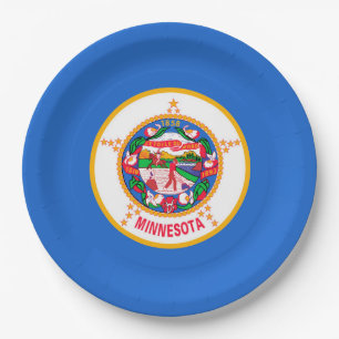 Assiettes En Carton Conception du drapeau de l'État du Minnesota