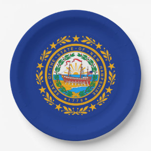 Assiettes En Carton Conception du drapeau d'état du New Hampshire