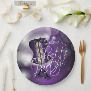 Assiettes En Carton Conception d'une partie de bachelorette violette