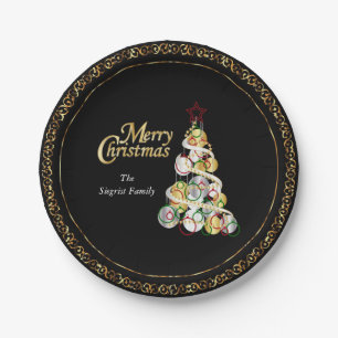 Assiettes En Carton Conception élégante d'arbre de Noël