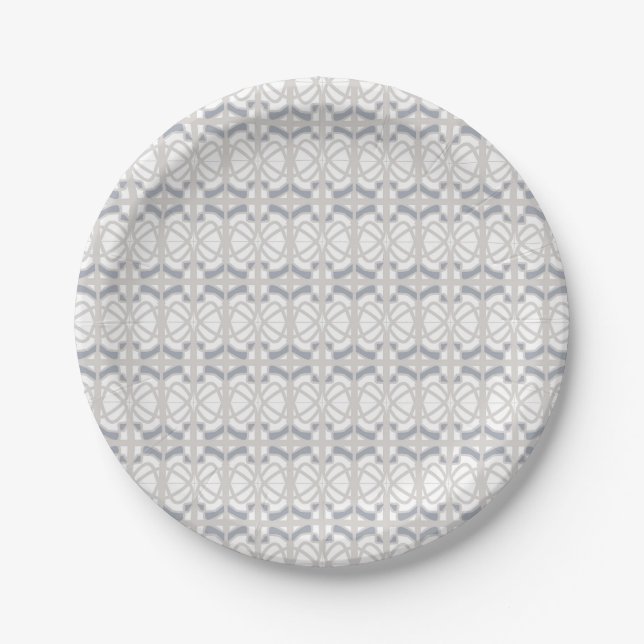 Assiettes En Carton Conception grise de Nouveau d'art de plaque à (Devant)