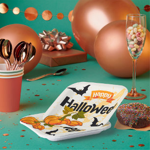 Assiettes En Carton Conception Joyeux Halloween