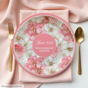 Assiettes En Carton Conception moderne de plaque d'anniversaire rose e