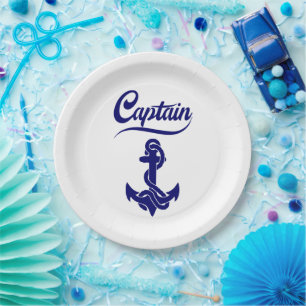 Assiettes En Carton Conception nautique d'ancre de voilier capitaine