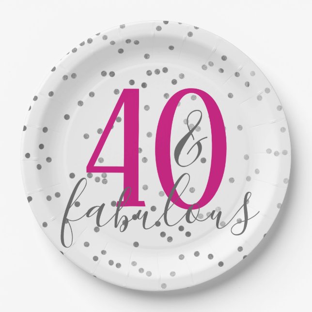 Assiettes En Carton Confettis 40 et plats fabuleux de fête (Devant)