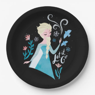Assiettes En Carton Congelé 2 Aquarelle Elsa "Let It Go"