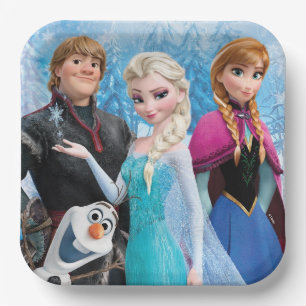 Assiettes En Carton Congelé   Anna, Elsa, Kristoff et Olaf