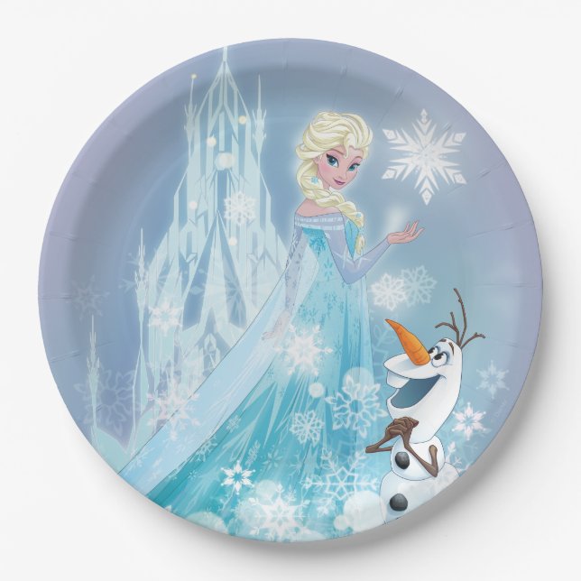 Assiettes En Carton Congelé | Elsa et Olaf - Icy Glow (Devant)