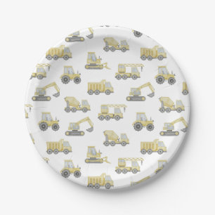 Assiettes En Carton Construction Véhicules de Camion Garçons fête d'an