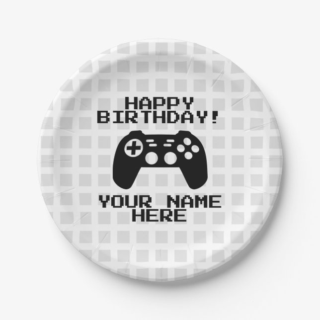 Assiettes En Carton Contrôleur de jeu vidéo personnalisé Plaques de fê (Devant)