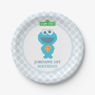 Assiettes En Carton Cookie Monster Baby Anniversaire
