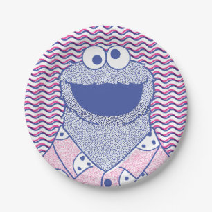 Assiettes En Carton Cookie Monster Cookie Bouton Bas