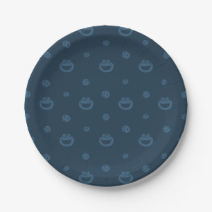 Assiettes En Carton Cookie Monster et Cookies Blue Navy Motif
