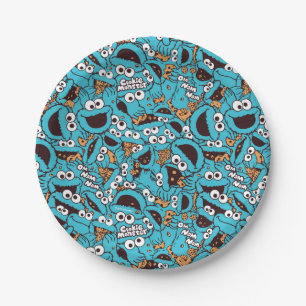 Assiettes En Carton Cookie Monster Nom Nom Nom Nom Motif