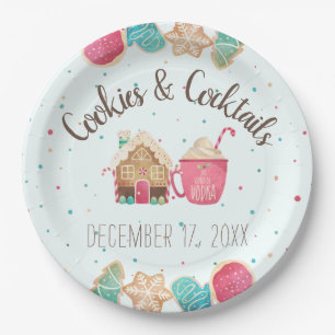 Assiettes En Carton Cookie Swap Christmas Cookies & Cocktails Ice Blue