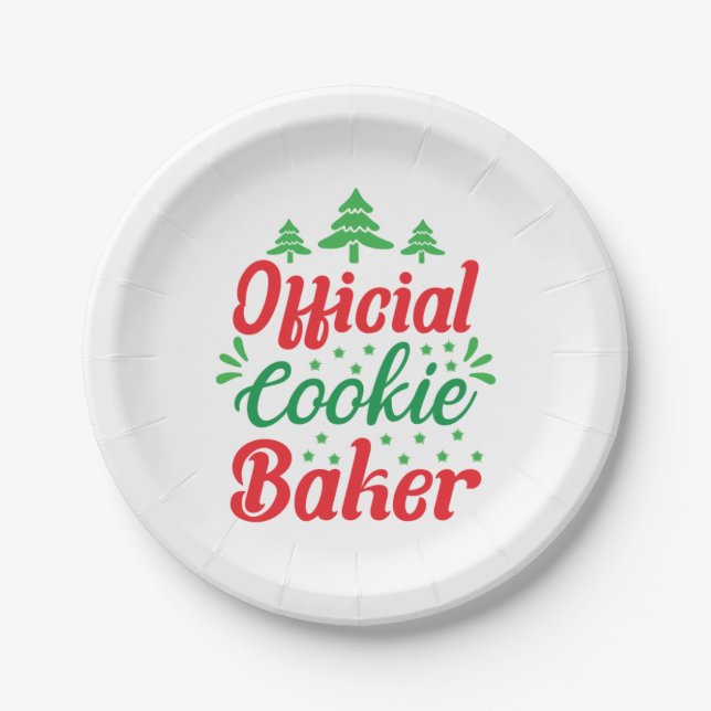 Assiettes En Carton Cookies officiels de l'art de Noël Baker (Devant)