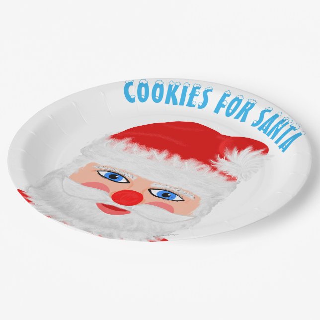 Assiettes En Carton Cookies pour Père Noël (Angle)