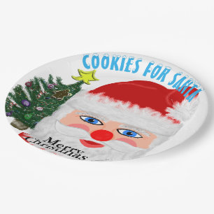 Assiettes En Carton Cookies pour Père Noël Christmas Tree
