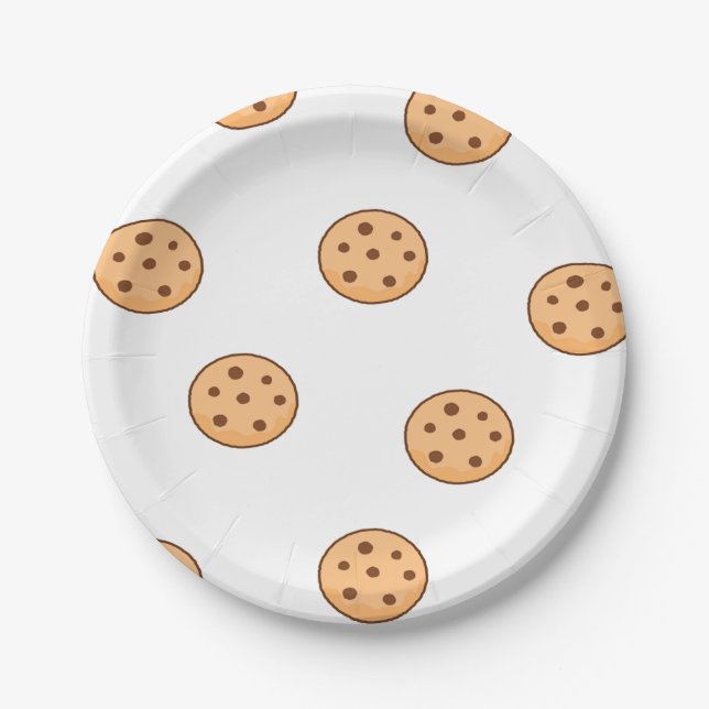Assiettes En Carton cookies sur blanc (Devant)