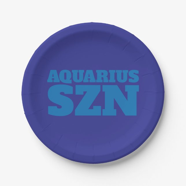 Assiettes En Carton Cool bleu Aquarius SZN (Devant)