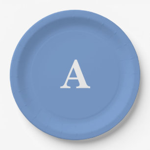 Assiettes En Carton Cool personnalisé blanc initial