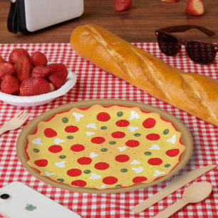 Assiettes En Carton Cool plaisir pizza fête anniversaire de enfant