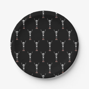 Assiettes En Carton Cool Skeleton Motif Halloween