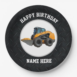 Assiettes En Carton Cool Skid Steer Matériel lourd Machinerie Annivers