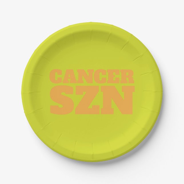 Assiettes En Carton Cool SZN du cancer jaune (Devant)