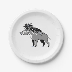 Assiettes En Carton Cool WARTY PIG -Warthog - Faune - Nature