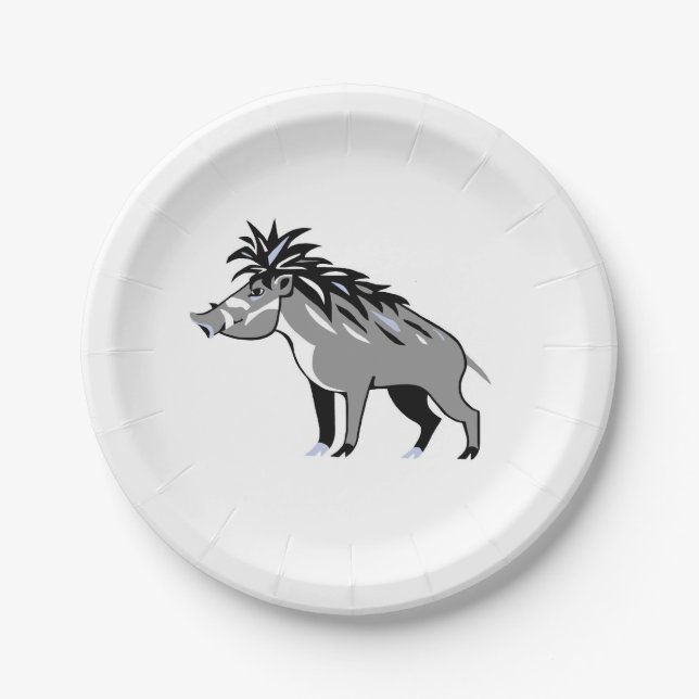 Assiettes En Carton Cool WARTY PIG -Warthog - Faune - Nature (Devant)