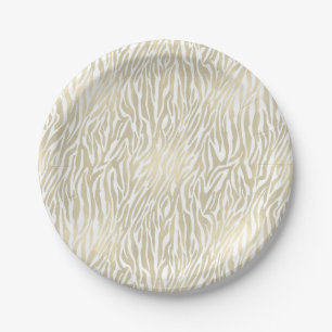 Assiettes En Carton Copie chic de zèbre d'or