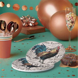 Assiettes En Carton Coq vintage tout plat de partie de but