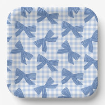 Coquette bleu gingham et noeuds