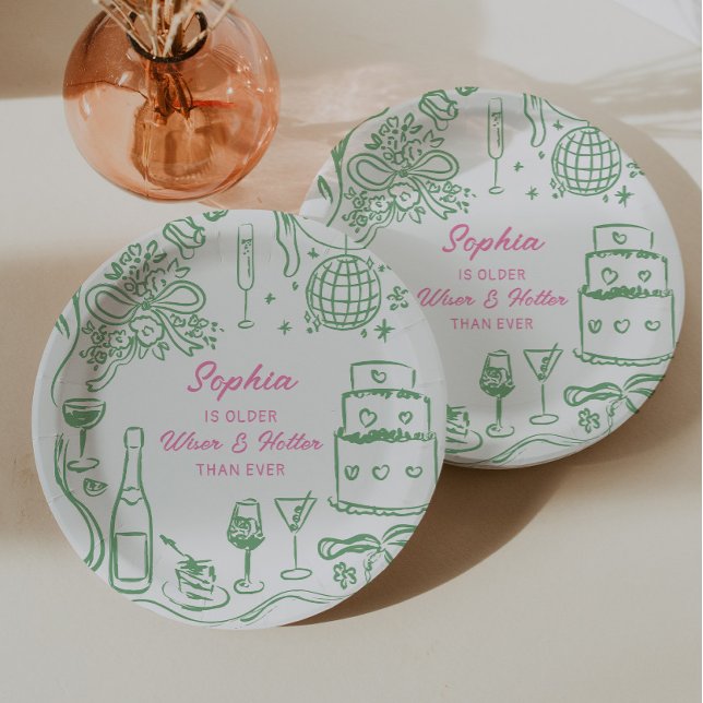 Assiettes En Carton Coquette dessinée à la main, sage et audacieux ann (Créateur téléchargé)