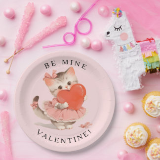 Assiettes En Carton Coquette Kitty Vintage Be Mine Valentine