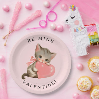 Assiettes En Carton Coquette Kitty Vintage Be Mine Valentine