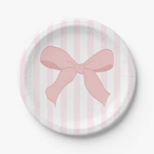 Assiettes En Carton Coquette Pink Ballerina Bow Anniversaire