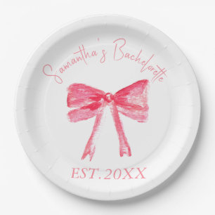 Assiettes En Carton Coquette Pink Bow