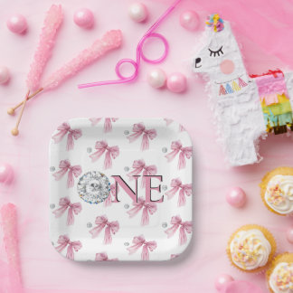 Assiettes En Carton Coquette rose étincelle 1ère