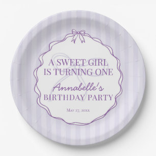 Assiettes En Carton Coquette violette Bow Pastel Anniversaire Table Dé