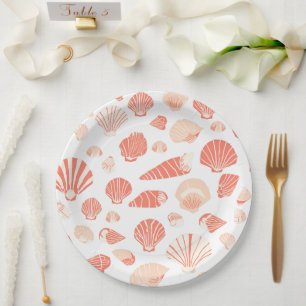 Assiettes En Carton Coquillages   Jolie plage océanique