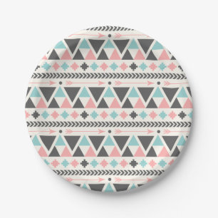 Assiettes En Carton Corail inspiré aztèque et motif en bon état