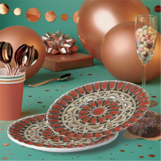 Assiettes En Carton Coral Navajo Jewelry Paper Plate 