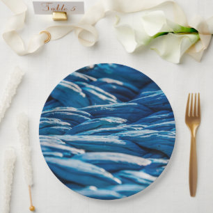 Assiettes En Carton Corde bleue