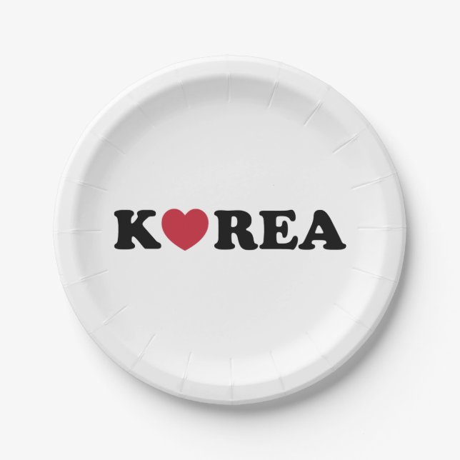 Assiettes En Carton Corée amour coeur (Devant)