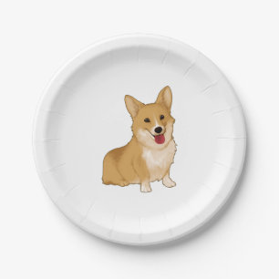 Assiettes En Carton Corgi doux et souriant